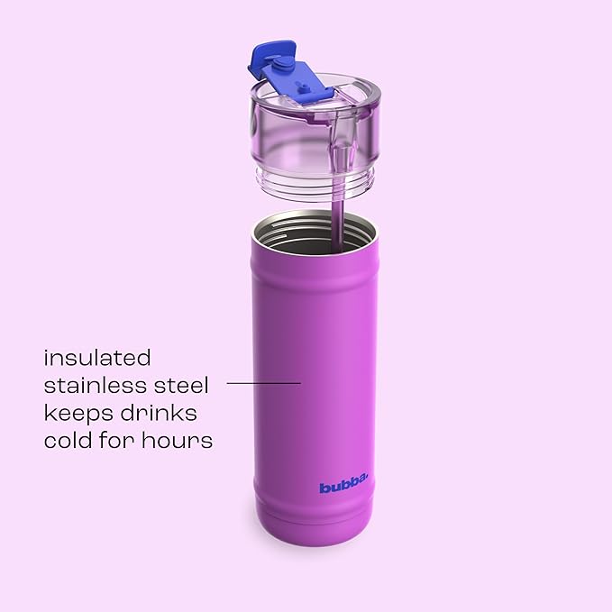 bubba 32 oz Dualsip Insulated Stainless Steel Water Bottle with Straw - Reusable, Leakproof, Lightweight, Dishwasher Safe, Lead-Free and BPA-Free, Moodbooster