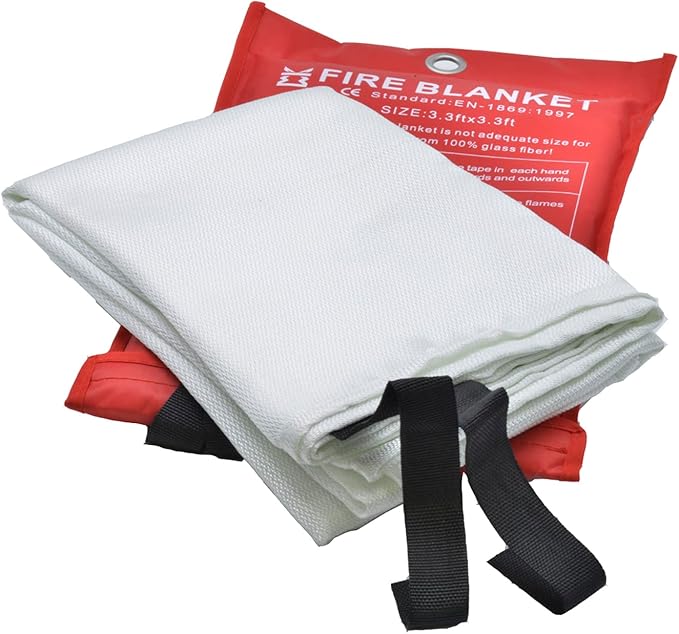 Fire Blanket for Home Emergency Survival – Fiberglass Suspend Fire Flames Suspension Blankets for Home and Kitchen School Grill Garage House Warehouse Safety (2pcs-FireBlankets)