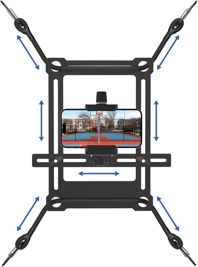 Fence Phone Mount for Baseball Games, Compatible with iPhone, GoPro, Mevo Start, and Cameras, Flexible, Durable, Ideal for Baseball, Softball, and Football Recording