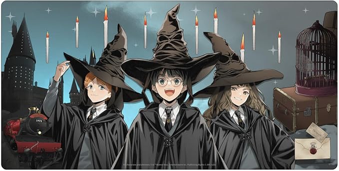Head Case Designs Officially Licensed Harry Potter Ron, Harry, Hermione Graphics 23.62 x 11.81 x 0.12 inches (600 x 300 mm) - L Gaming Office Desk PC Keyboard Mouse Mat Pad