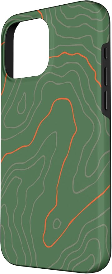 Backcountry Topo Guide Orange Lines Topographical Map Case for iPhone 16 Pro Max