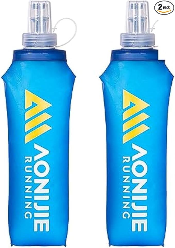 AONIJIE TPU Soft Flask Water Bottle Collapsible Running Flask for Hydration Pack, BPA Free, Wide Opening, for Outdoor Sports Hydration