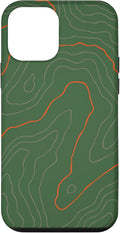Backcountry Topo Guide Orange Lines Topographical Map Case for iPhone 12 mini
