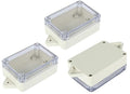 YXQ 83x58x33mm ABS Junction Box Plastic Waterproof Dustproof Universal Project Enclosure Case Grey PC Transparent/Clear Cover with Hole Wall Hang(3.3 x 2.3 x 1.3 inches/3Pcs)