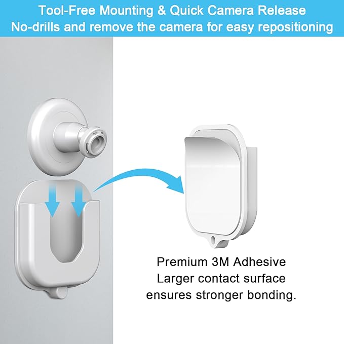 3 Pack Adhesive Wall Mount Bracket for Blink Mini/Mini 2 /Outdoor 4 /Indoor Camera Mount No Tools Need No Drill