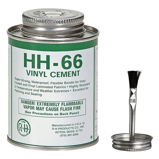 HH-66 Vinyl Repair Kit for Inflatables and Bounce Houses, Includes 4oz Vinyl Cement and 9 Heavy Duty 8x8 Inch 18oz PVC Patches, Waterproof Repair Patch Kit