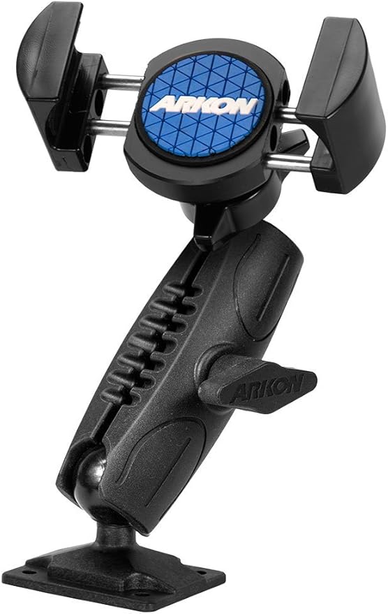 ARKON Mounts RoadVise Phone Holder with Drill Base and Adjustable Arm | Universal Phone Mount | Adjustable Arm | Strong Drill Base | Compatible with iPhone, Galaxy, Note, Pixel, and more