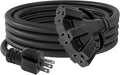 2FT 12/3 Outdoor Extension Cord with Multiple Outlets 12 Gauge 3 Outlet Heavy Duty Power Cord Splitter Flexible 3 Way Power Cable Waterproof 12AWG 15A 1875W SJTW,ETL Listed