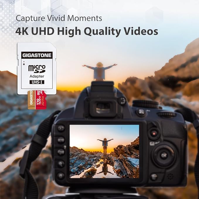 【5-Years Data Recovery】 GIGASTONE 128GB Micro SD Card, 4K Video Recording for GoPro, Action Camera, DJI, Drone, Nintendo-Switch, R/W up to 100/50 MB/s MicroSDXC Memory Card UHS-I U3 A2 V30 C10