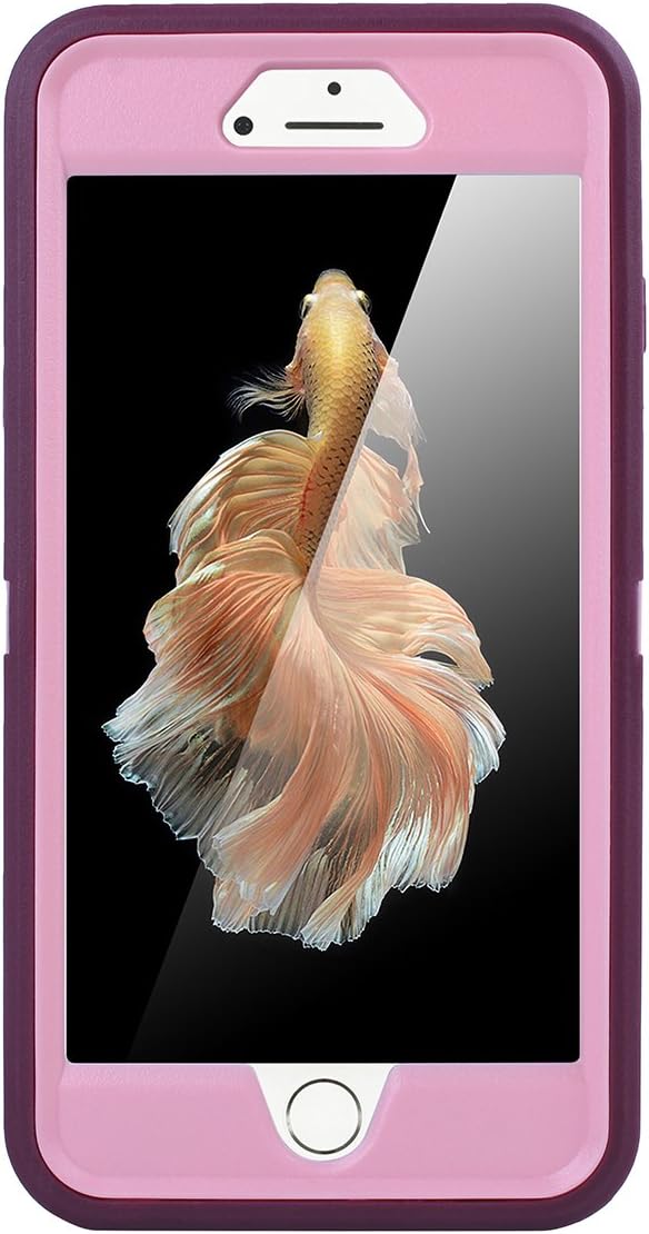 AICase iPhone 6/6S Case, Heavy Duty 3 in 1 Rugged Shockproof Cover with Built-in Screen Protector (Pink/Purple)