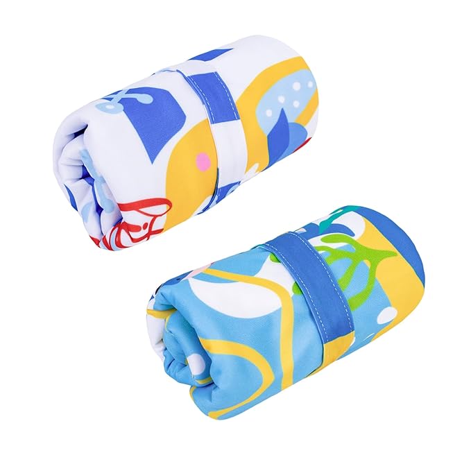ALVABABY 2pcs Waterproof Wet Dry Bags,Reusable with Two Zippered Pockets,Baby Cloth Diaper,Travel,Beach,Pool,Daycare,Soiled Baby Items,Yoga Gym Bag,Swimsuits or Wet Clothes LW-SWDBS9394