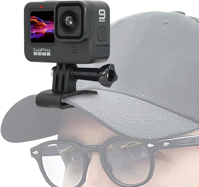 SUREWO Baseball Hat Clip Mount Baseball Cap Clamp Quick Release Mount Compatible with GoPro Hero 13 12 11 10 9 8 7 6 5 Black,DJI Osmo Action 6/5 pro/4/3/2,AKASO/Crosstour/Campark and More