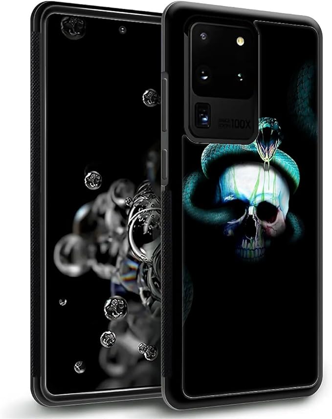 for Samsung Galaxy S20 Ultra Case, Skeleton Winding Snake Pattern Graphic Design Girl Boy Soft Silicone Hard Acrylic Shock Protection for Samsung Galaxy S20 Ultra