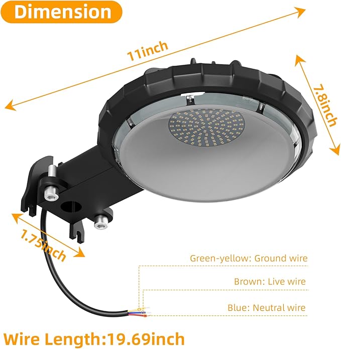 Karjoefar LED Barn Light, Dusk to Dawn Outdoor Lighting with 100W 10000LM 5000K Warm Light, IP65 Waterproof Outdoor Security Flood Lights for Garage Yard Street Warehouse Use