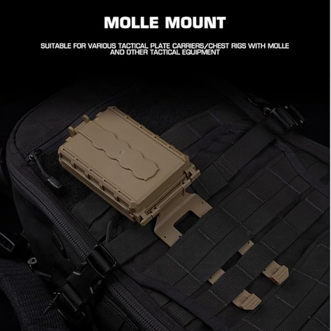 WoSporT Tactical Modular Battery Storage Organizer, MOLLE Military Hunting Vest Carry 18650/AAA/CR123A/18350 Battery Box Holder Case