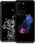 for Samsung Galaxy S20 Ultra Case, Galaxy Fox Wolf Pattern Graphic Design Girl Boy Soft Silicone Hard Acrylic Shock Protection for Samsung Galaxy S20 Ultra