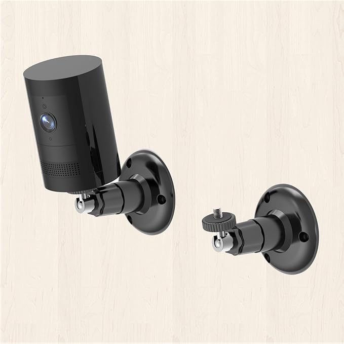Gresur 2Pack Camera Wall Mount,Compatible with R-ing Outdoor Cam (Stick Up Cam Battery or Pro)/Plus/Plug-in/Indoor Cam (1st Gen),360 Degree Adjustable Mount Bracket for Outdoor Indoor Camera,Black