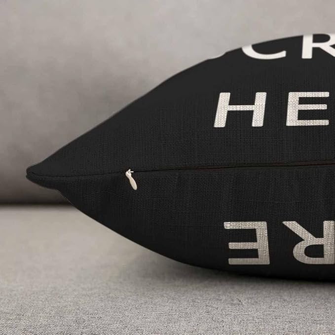 TKS MITLAN Scream Here Pillow Cover 12x20 inch Black White Phrase Pillows Decorative Throw Pillows Farmhouse Decor for Home Cushion Case