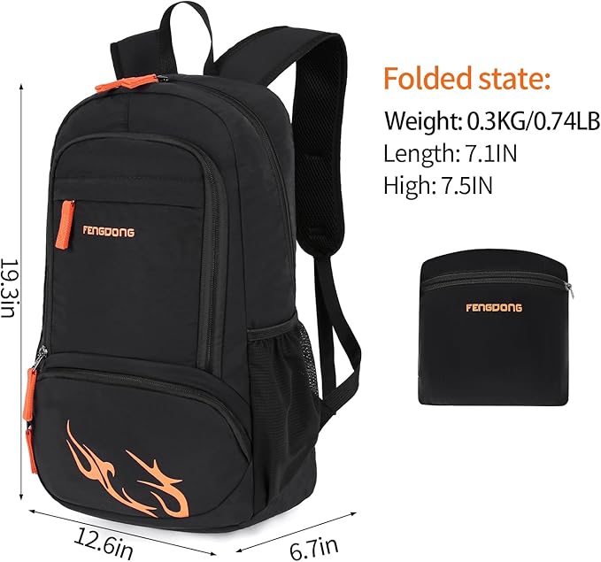 FENGDONG 35L Lightweight Foldable Waterproof Packable Travel Small Hiking Backpack Daypack for men women