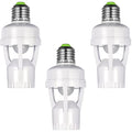Hortsun 3 Pieces Hortsun Motion Sensor Light Socket Smart Screw in Light Bulb Outlet Compatible with E26/e27 Motion Activated Bulb Holder Adapter Automatic Control for Garage Storage Room