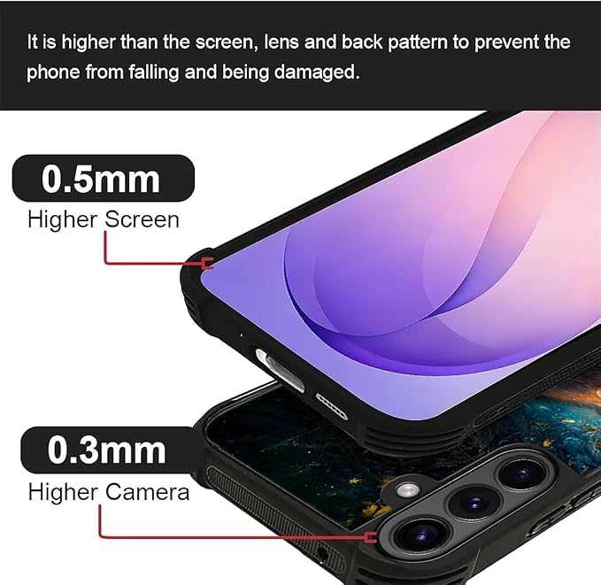 for Samsung Galaxy S26 Case,Graphic Design for Girl Boy Soft Silicone Hard Acrylic Shock Protection Designed for Samsung Galaxy S26 Star Cave Hungry Wolf Pattern
