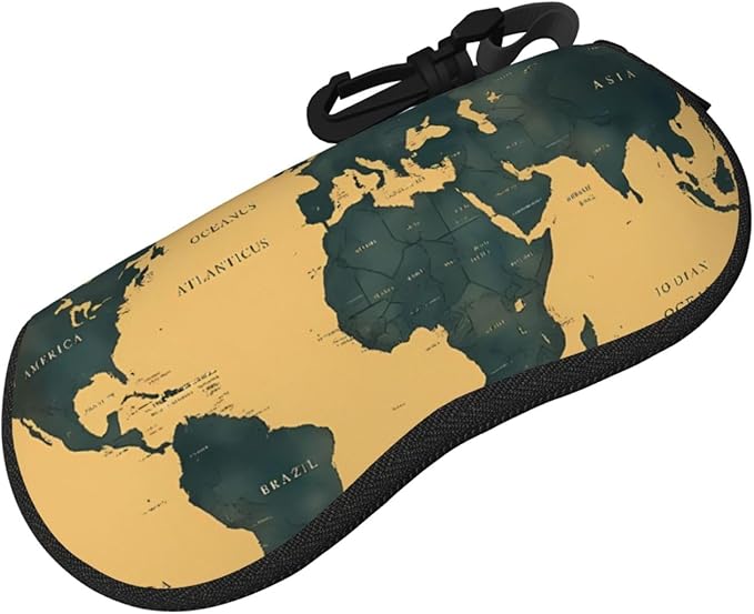 Watercolor Orca Whale Glasses Case Neoprene Portable Zipper Eyeglass Bag With Hook