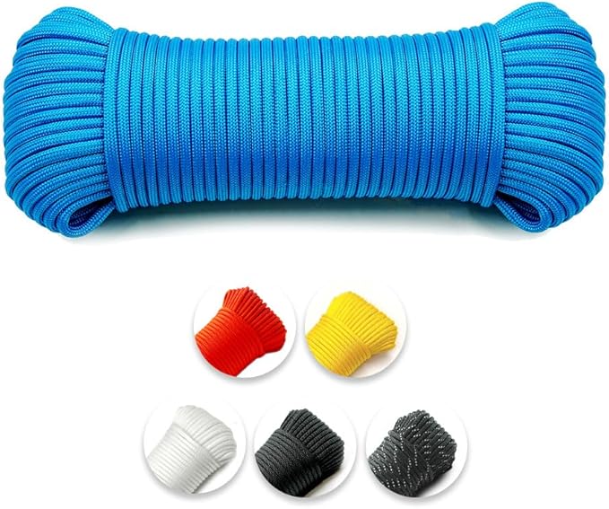 High Tensile Paracord Type III Parachute Cord Reflective Paracord Rope Tactical Paracord for Camping, Survival, Gear Repair & DIY (Blue, 98 Ft)