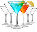 Unbreakable Martini Glasses Set of 6, 10 oz Plastic Martini Cocktail Glasses with Stem, Reusable Cocktail Glasses for Bar, Margarita, Whiskey, Gin, Tequila, BPA-Free, Top Rack Dishwasher-Safe, Clear