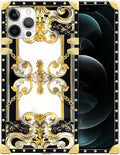 Compatible with iPhone 12 Pro Max Case, Gold Grain Flowers Luxury Golden Decoration for Girl Women Soft TPU Shockproof Protective Hard PC Back for iPhone 12 Pro Max
