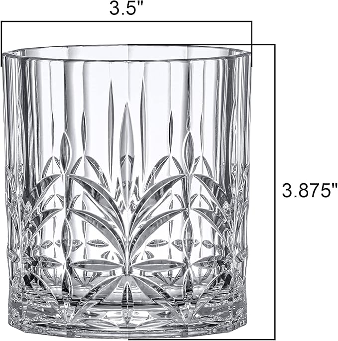 Amazing Abby - Whitney - 14-Ounce Plastic Whiskey Glasses (Set of 6), Plastic Wine Glasses, Reusable, BPA-Free, Shatter-Proof, Dishwasher-Safe, Perfect for Poolside, Outdoors, Camping, and More