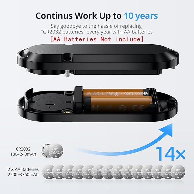 Long-Life Air Tracker Tags-1pc (Up to 10-Year,Use AA Battery), Extended Battery Case Item Finder Compatible for iPhone iPad Find My, Magnetic & Adhesive Mount Location Tag for Car, Equipment, Luggage