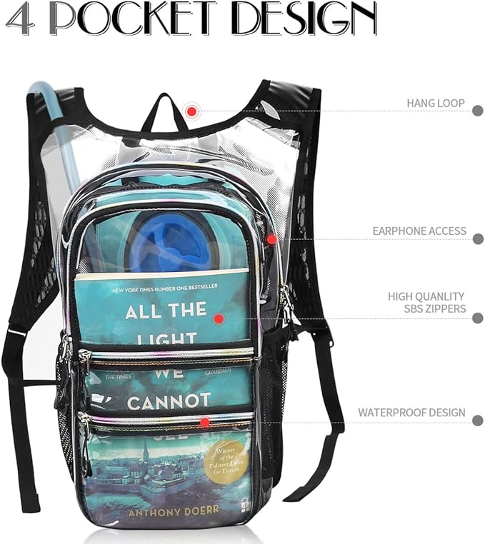 Hydration Pack, Water Backpack with 3L Hydration Bladder Lightweight Insulation, Festival Essential, Rave Hydration Backpack, Hydropack Backpack for Rave, Hiking, Biking, Festival Gear