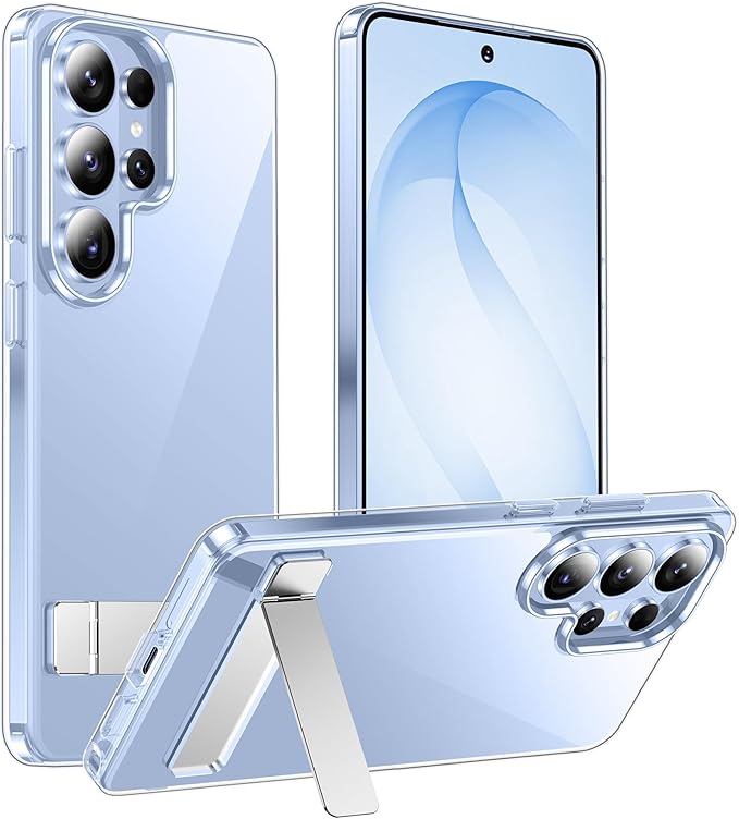 Temdan Designed for Samsung Galaxy S26 Ultra Case,[Built in Hidden Kickstand][Military Grade Drop Protection] [Never Yellowing] Slim Thin Phone Case for Galaxy S26 Ultra Case 6.9"- Crystal Clear