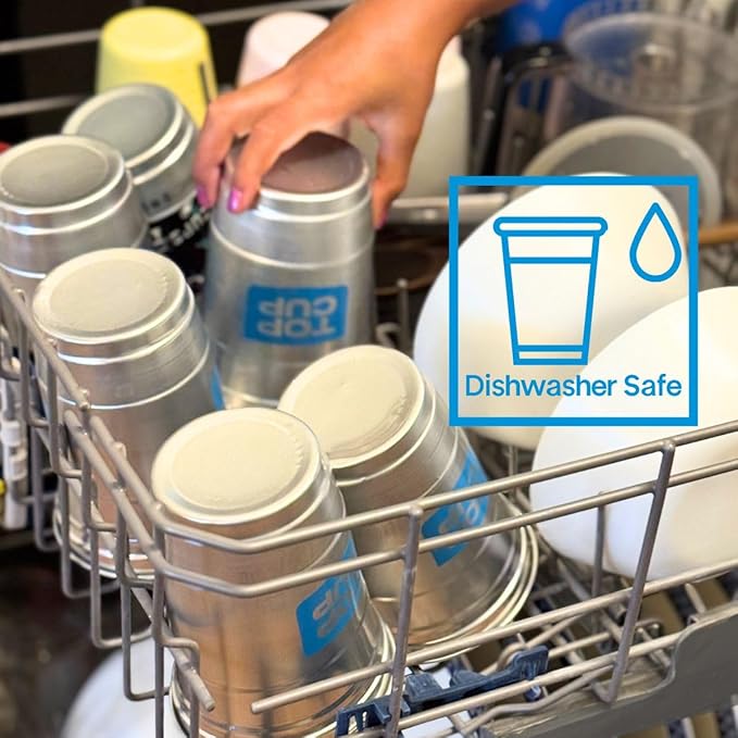 Top Cup – 20 Ounce, 30 Count, Reusable Aluminum Party Cups | Cold-Holding, Recyclable, Made in USA