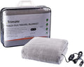 Electric Car Heating Blanket Plush 3 Heat Settings, Auto Shutoff, Washable, 55 X 40, Plugs into Cars 12v and Trucks 24v Outlet, Great for Cold Weather, Tailgating, Emergency Kits, Gray