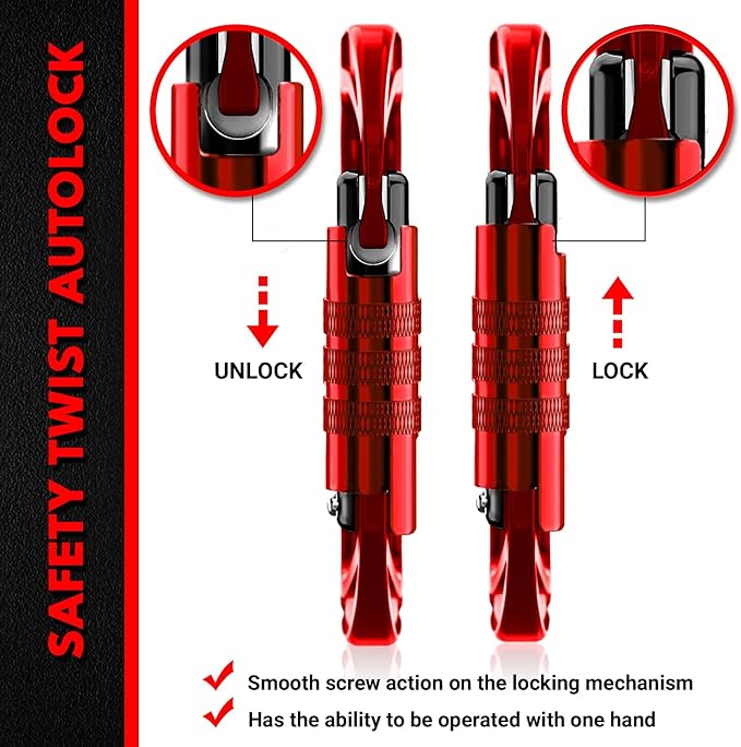 Rhino Produxs 12kN (2697 lbs) Heavy Duty Carabiner Clips, for Securing Pets, Outdoor, Camping, Hiking, Hammock, Dog Leash Harness, Keychains