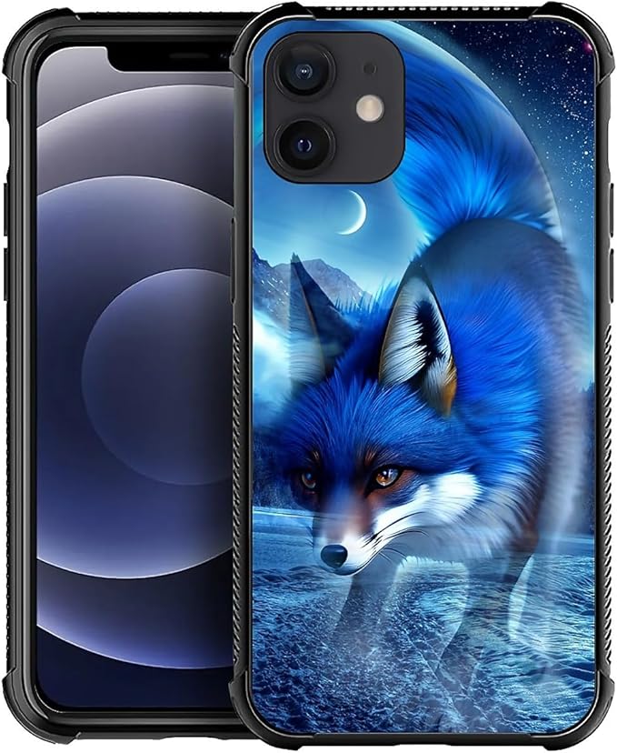 for iPhone 11 Case, Snowy Mountain Fox Lake Pattern Graphic Design Girl Boy Soft Silicone Hard Acrylic Shock Protection for iPhone 11