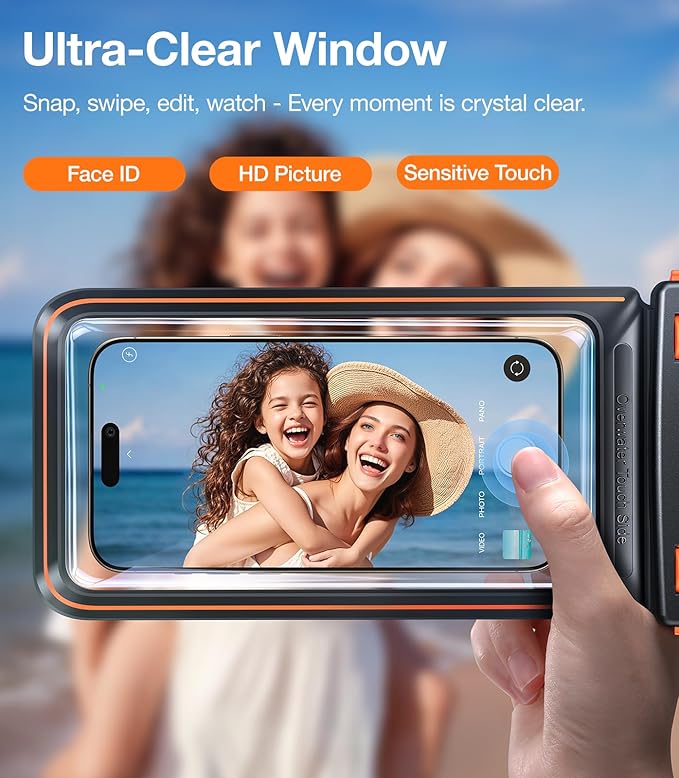 TORRAS IPX8 Waterproof Phone Pouch Floating, Underwater Screen Touchable, Water Proof Case with Lanyard for iPhone 17 Pro Max 16 S26, Cellphone Dry Bag Cruise Essentials 7.0 inch, Glacier Sprint