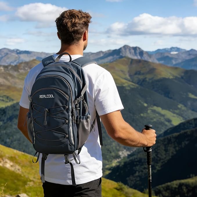 RealCool Hiking Backpack for Men Women,20L Lightweight Waterproof Travel Camping Backpack Hiking Daypack for Cycling Running,Blue