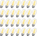GvvooHome 28 Pack S14 Bulbs for Outdoor String Lights, Shatterproof LED Replacement Bulbs for Patio String Lights Outdoor Waterproof, E26 Base, Soft White 2200K, Dimmable