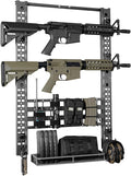 Adoreal Modularity Gun Wall Mount, Hold Up 120LBS Gun Rack for Wall with 6 Mounting J-Hooks, Rifle Shotgun Rack with Molle-Hole Hanging Plate 31.8" x 22" Tactical Gear Wall Mount Functional Mount