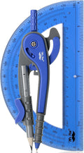 Mr. Pen- Geometry Compass and Protractor Set, 6 Inch Compass, 6 Inch Protractor, Drawing Tool for School, Clear Plastic, Easy Grip, Precision Design for Math, Art, Drafting, Architecture
