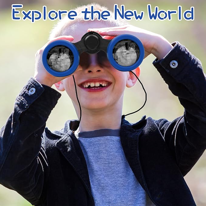 Scotamalone Kids Binoculars Shock Proof Toy Binoculars Set for Age 3-12 Years Old Boys Girls Bird Watching Educational Learning Hunting Hiking Birthday Presents (Pack of 2)