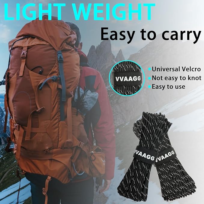VVAAGG Reflective Paracord Rope 100FT, 7 Strand Nylon para Cord Lanyard Utility 550 Parachute Cord, 4mm Thin Tent Rope for Outdoor Camping Hiking