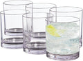 12 oz Drinking Glass Sets, Set of 6 Plastic Cups Unbreakable Drinkware Glasses Set Tumblers & Water Glasses Acrylic Clear Drinking Glasses, BPA-Free Beer Glasses for Home & Outdoors, Dishwasher Safe
