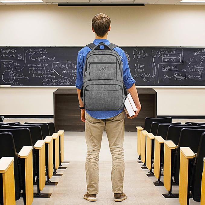 MATEIN Work Backpack for Men, Large Anti Theft Lunch Backpack with Laptop Compartment, TSA Friendly Travel Carry On Flight Approved, Lightweight College Bag for Camping Hiking, Grey