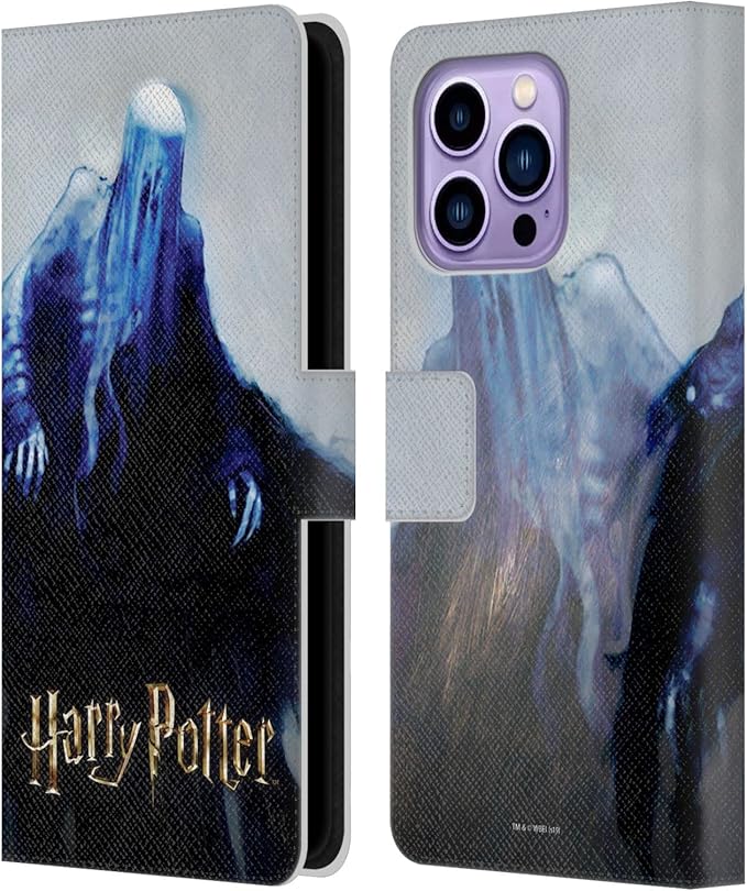 Head Case Designs Officially Licensed Harry Potter Dementor Prisoner of Azkaban II Leather Wallet Case Compatible with Apple iPhone 14 Pro Max