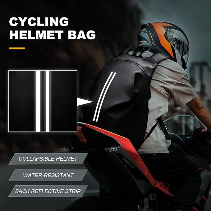 Motorcycle Helmet Backpack, Waterproof Riding Backpacks for Men, Motorcycle accessories, Motorbike Riding Bags, Bikers backpacks, Large Capacity Soft Shell Backpack