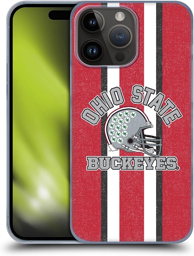 Head Case Designs Officially Licensed Ohio State University Helmet Football Graphics Hard Back Case Compatible with Apple iPhone 15 Pro Max