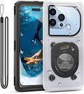 Waterproof Phone Case, IPX8 Underwater Floating Pouch for Snorkeling Swimming Beach Cruise Travel, Water Proof Dry Case for iPhone 16/15/14 Pro, Samsung Galaxy S26/S25/S24/S23/S22 (Black)